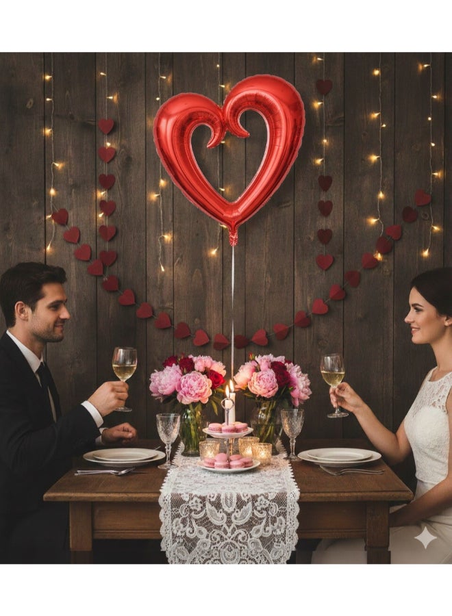 Toyland 40 Inch Heart Foil Balloon – Large Decorative Helium Balloon for Valentine’s Day & Special Occasions-Red - Image 3